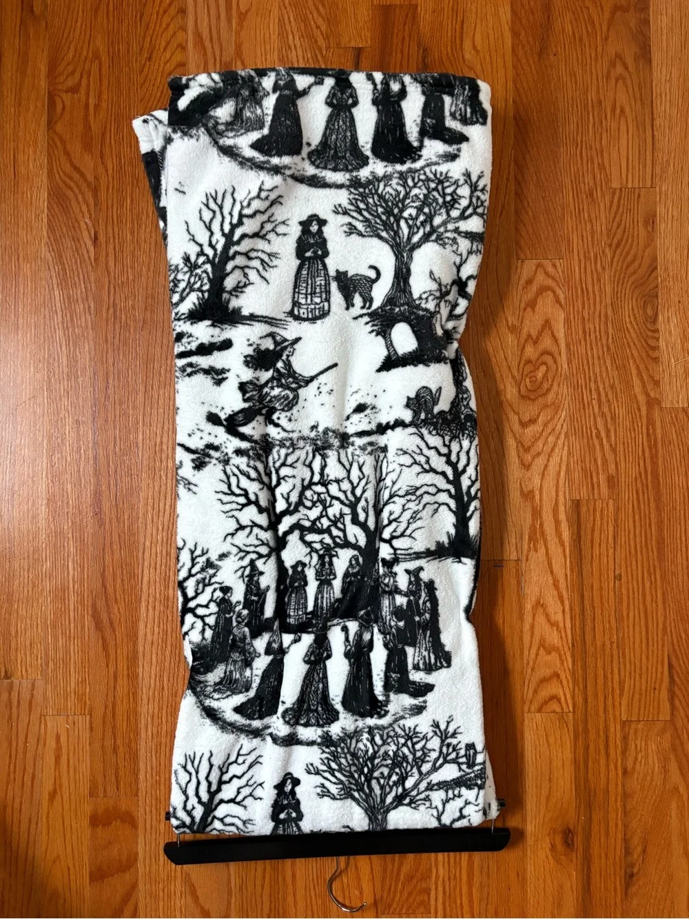Halloween Themed Graphic Oversized Fleece Throw 60”x70” Black White